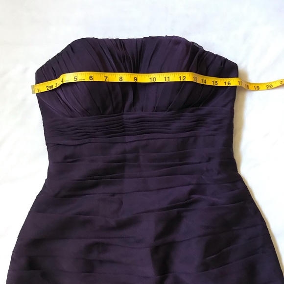 Bill Levkoff Plum Purple Ruched Instant Slimming Strapless Cocktail Dress Size 4 - Picture 11 of 16